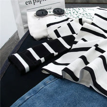 Black Striped Women Long Sleeve T-shirt